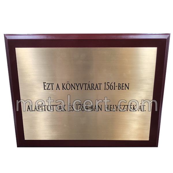金屬証書 | metal certificate